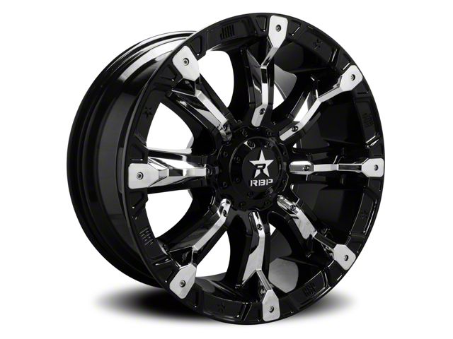 RBP 94R Black with Chrome Inserts 5-Lug Wheel; 20x10; 10mm Offset (07-13 Tundra)