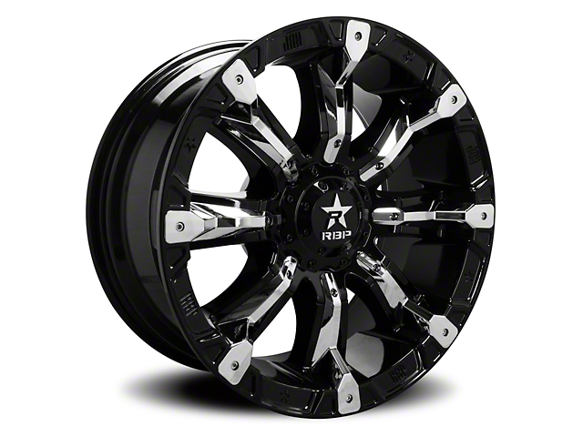 RBP 94R Black with Chrome Inserts 5-Lug Wheel; 20x10; -12mm Offset (07-13 Tundra)