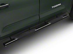 Barricade 5-Inch Oval Straight End Side Step Bars; Black (2022 Tundra CrewMax)