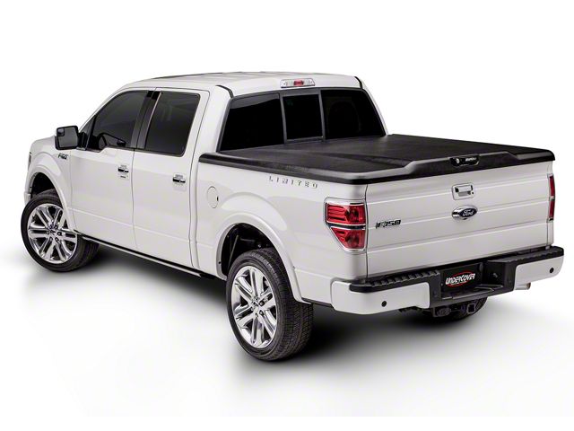 UnderCover Elite Hinged Tonneau Cover; Black Textured (22-24 Tundra w/ 5-1/2-Foot Bed & Deck Rail System)