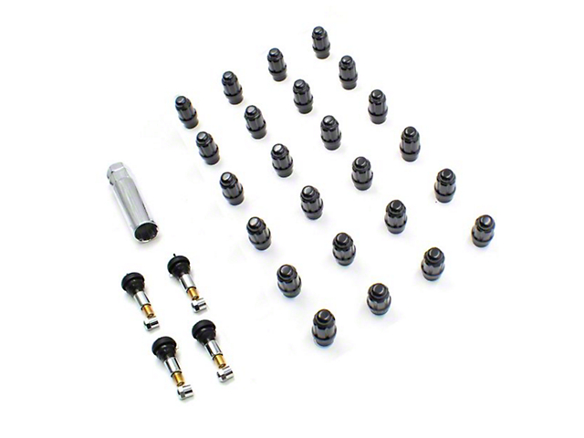 Black 6-Spline Lug Nut Kit; 12mm x 1.5; Set of 24 (22-23 Tundra)