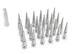 Chrome Spike Lug Nut Kit; 12mm x 1.5; Set of 24 (22-23 Tundra)
