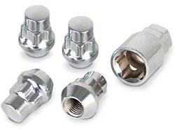 Locks with Key for Chrome Acorn Lug Nuts; 12mm x 1.5 (2022 Tundra)