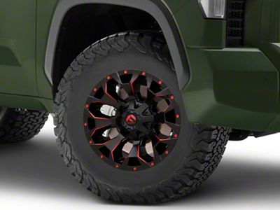 Fuel Wheels Assault Matte Black Red Milled 6-Lug Wheel; 17x9; -12mm Offset (22-24 Tundra)
