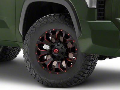 Fuel Wheels Assault Matte Black Red Milled 6-Lug Wheel; 18x9; 1mm Offset (22-24 Tundra)