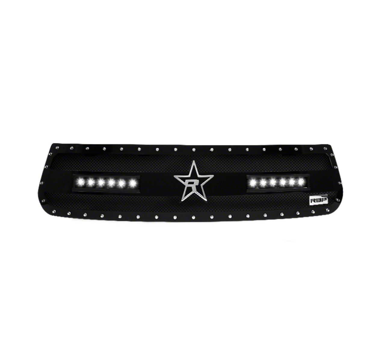 RBP RX-3 Midnight Edition Studded Frame Upper Grille Insert with LED Lights; Black (14-17 Tundra)