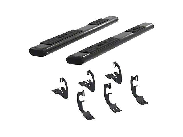 6-Inch Oval Side Step Bars; Black (07-21 Tundra CrewMax)