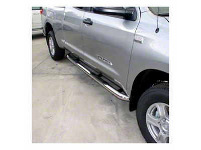 3-Inch Round Side Step Bars; Polished Stainless (07-21 Tundra CrewMax)