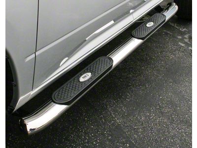 4-Inch Oval Side Step Bars; Stainless Steel (07-21 Tundra Double Cab)