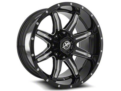 XF Offroad XF-215 Gloss Black Milled 6-Lug Wheel; 20x9; 12mm Offset (05-15 Tacoma)