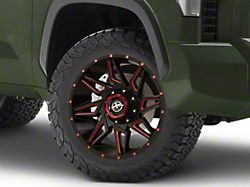 XF Offroad XF-218 Gloss Black Red Milled 6-Lug Wheel; 20x10; -24mm Offset (14-18 Silverado 1500)
