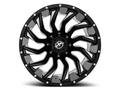 XF Offroad XF-224 Gloss Black Milled 6-Lug Wheel; 20x10; -12mm Offset (05-15 Tacoma)