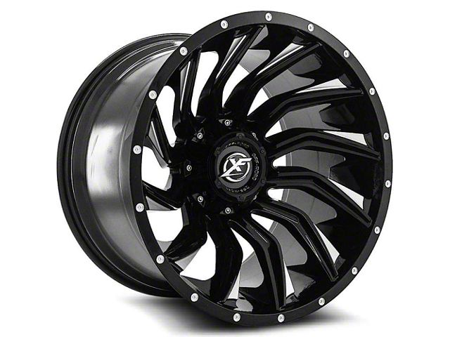 XF Offroad XF-224 Gloss Black Milled 6-Lug Wheel; 20x9; 12mm Offset (21-24 Bronco, Excluding Raptor)