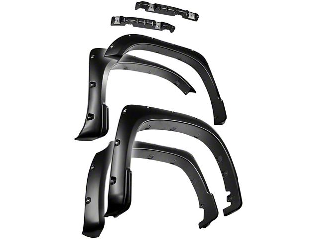 Bolt-Riveted Style Fender Flares; Smooth Matte Black (14-21 Tundra)