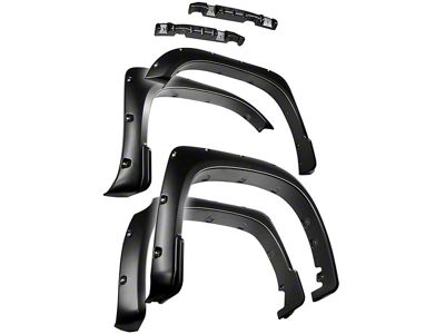 Bolt-Riveted Style Fender Flares; Smooth Matte Black (14-21 Tundra)
