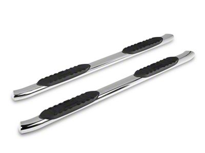 Barricade 5-Inch Oval Bent End Side Step Bars; Stainless Steel (22-24 Tundra CrewMax)