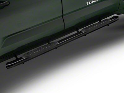 Barricade 5-Inch Oval Bent End Side Step Bars; Black (22-23 Tundra CrewMax)