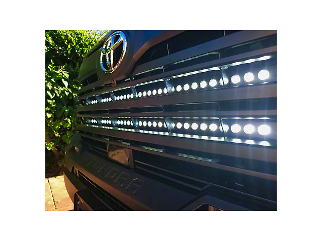 Dual 40-Inch White and Amber LED Light Bars with Grille Mounting Brackets (22-23 Tundra Limited, SR, SR5)