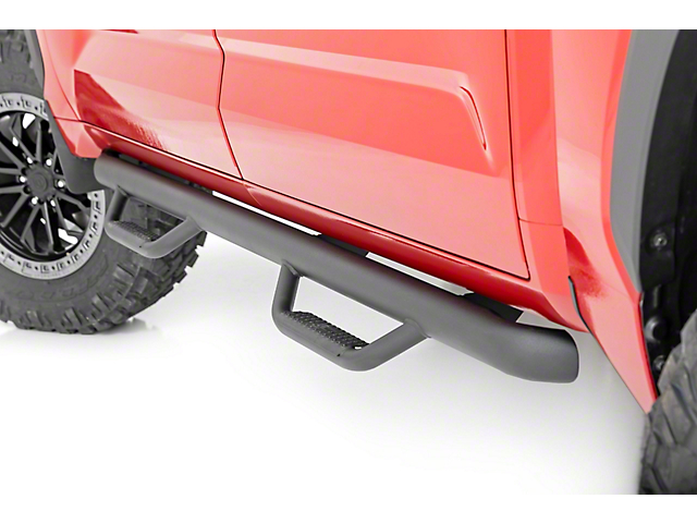 Rough Country Cab Length Nerf Side Step Bars; Black (22-23 Tundra CrewMax)
