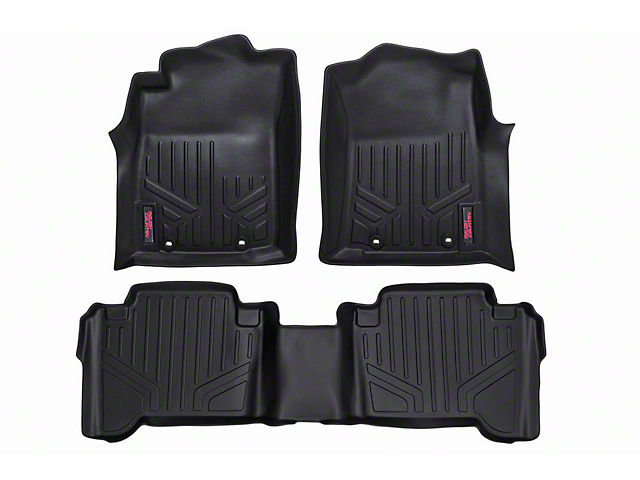 Rough Country Heavy Duty Front and Rear Floor Mats; Black (07-11 Tundra Double Cab)