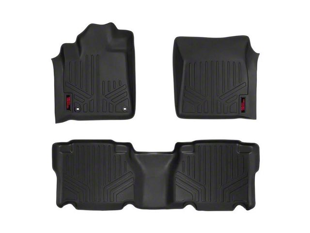 Rough Country Heavy Duty Front and Rear Floor Mats; Black (14-21 Tundra Double Cab)