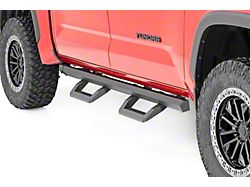 Rough Country SR2 Adjustable Aluminum Side Step Bars; Textured Black (2022 Tundra CrewMax)