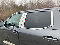 4-Piece Pillar Post Trim; Stainless Steel (22-23 Tundra CrewMax)
