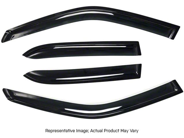RedRock Window Deflectors; Front and Rear; Smoked (07-21 Tundra Double Cab)