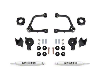 Fabtech 3-Inch Uniball Upper Control Arm Lift Kit with Rear Air Bag Spacers and Performance Shocks (22-24 Tundra CrewMax, Excluding Hybrid)