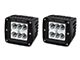 Cali Raised LED 3x2-Inch 18W LED Pod Lights with Low Profile Hood Hinge Mounting Brackets (14-21 Tundra)