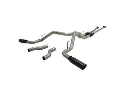 Flowmaster Outlaw Dual Exhaust System with Black Tips; Side/Rear Exit (09-21 5.7L Tundra)