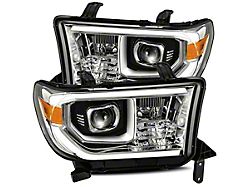 LUXX-Series LED Projector Headlights; Chrome Housing; Clear Lens (07-13 Tundra w/ Level Adjuster)