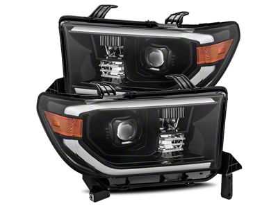 AlphaRex LUXX-Series LED Projector Headlights; Jet Black Housing; Clear Lens (07-13 Tundra w/ Level Adjuster)