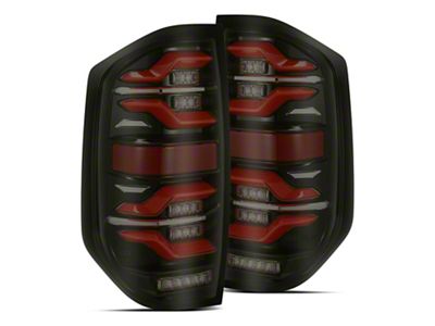 AlphaRex LUXX-Series LED Tail Lights; Black/Red Housing; Smoked Lens (14-21 Tundra)