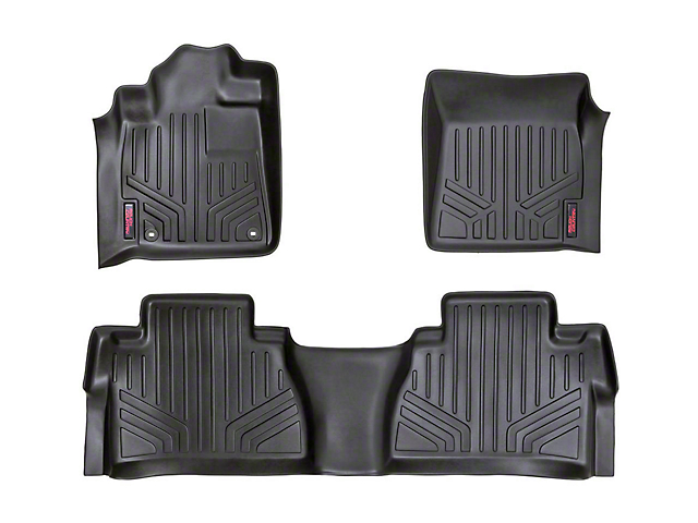 Rough Country Heavy Duty Front and Rear Floor Mats; Black (14-21 Tundra CrewMax)