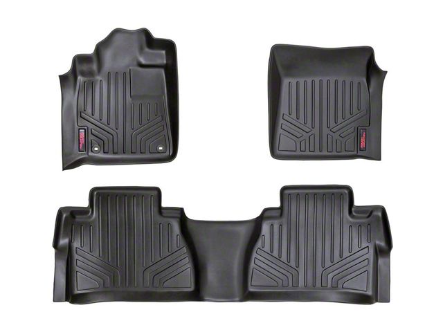 Rough Country Heavy Duty Front and Rear Floor Mats; Black (14-21 Tundra CrewMax)