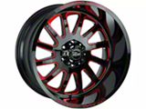 Off-Road Monster M17 Gloss Black Candy Red Milled 5-Lug Wheel; 20x10; -19mm Offset (07-13 Tundra)