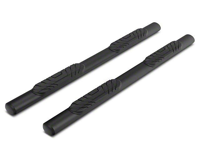 RedRock 4-Inch Oval Straight End Side Step Bars; Textured Black (22-23 Tundra Double Cab)