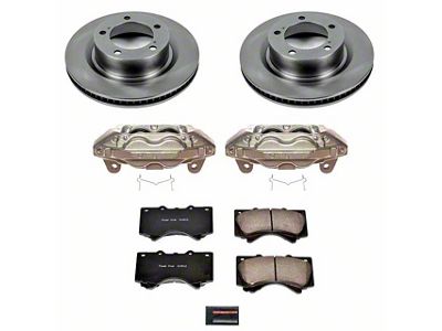 PowerStop OE Replacement 5-Lug Brake Rotor, Pad and Caliper Kit; Front (Late 15-21 Tundra)