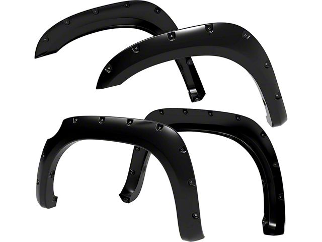 Bolt-Riveted Style Fender Flares; Smooth Matte Black (07-13 Tundra)