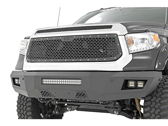 Rough Country Mesh Upper Grille Insert; Black (14-17 Tundra)