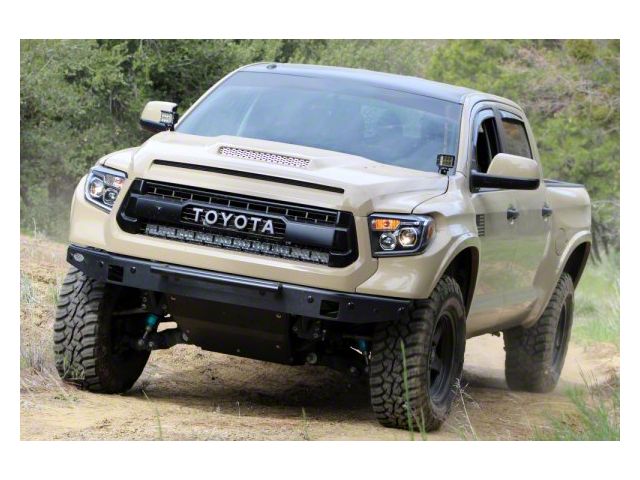 Cali Raised LED 42-Inch Curved LED Light Bar with Hidden Grille Mounting Brackets and Blue Backlight Switch; Spot Beam (14-21 Tundra)