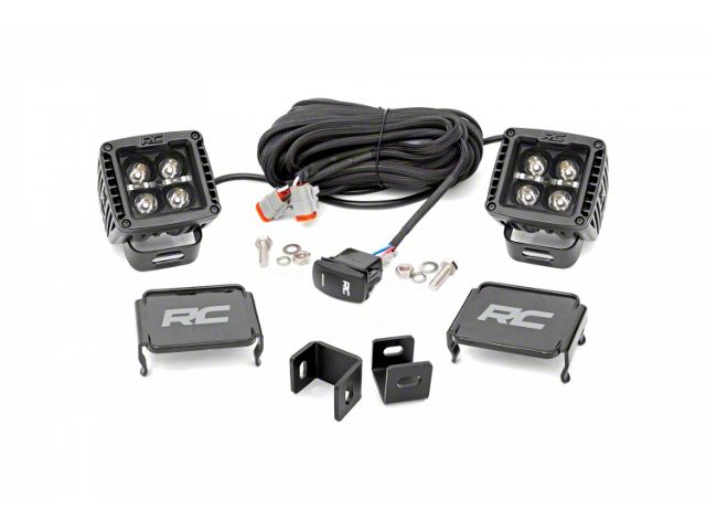 Rough Country Black Series Amber DRL LED Ditch Light Kit; Spot Beam (22-24 Tundra)