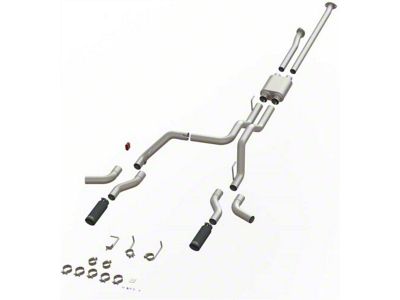MaxFlow Xtreme Dual Exhaust System with Black Tips; Side/Rear Exit (09-21 5.7L Tundra)