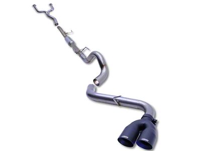Carven Exhaust Single Exhaust System with Ceramic Black Tips; Side Exit (22-23 Tundra, Excluding Hybrid, Platinum & TRD Pro)