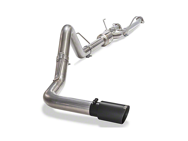 Carven Exhaust Single Exhaust System with Ceramic Black Tip; Side Exit (14-21 5.7L Tundra)