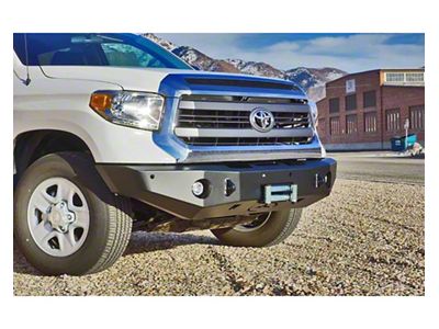 Expedition One Range Max Winch Front Bumper with Pre-Runner Hoop; Textured Black (14-21 Tundra)