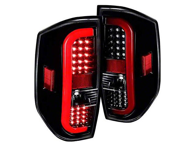 Sequential LED Tail Lights; Jet Black Housing; Clear Lens (14-21 Tundra)