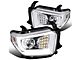 Projector Headlights with Sequential Turn Signals; Chrome Housing; Clear Lens (14-21 Tundra w/ Factory Halogen Headlights)