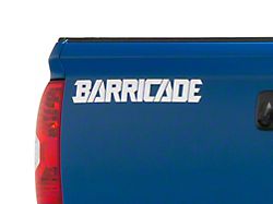 SEC10 Barricade Standard Decal; White (Universal; Some Adaptation May Be Required)